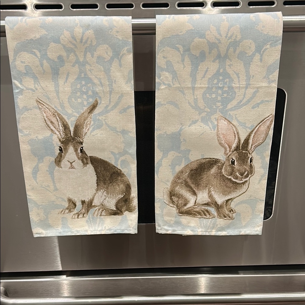 Bunny Print Kitchen Towels